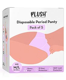 Plush Disposable Period Panties for Women - 5 Pcs (L/XL, 90-120cm)  12-Hour Leak Protection  360° Coverage, 100% Rash-Free  Non-Bulky  Ideal for Heavy Flow & Overnight Use , Peach Color