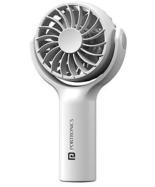 Portronics Toofan Mini Portable Rechargeable Fan with 3 Speed Modes Upto 7800 RPM Max Speed Magnetic Base for Stability-White