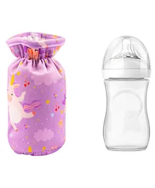 Mittenbooty Baby Broad Neck Bottle Cover for  feeding Bottle upto 150ml Unicorn Purple