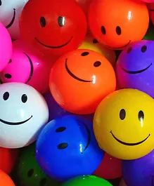 EEVOVEE 50 pcs Smiley Kids Plastic Pool Balls Non Toxic Safe & Soft Balls Pit Balls for kids 8.2 cm - Multi Color