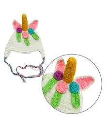 Babymoon Unicorn Designed Crochet Photography Prop Cap - Multi Colour