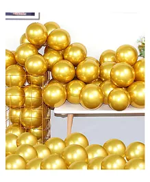 Toyshine Chrome Metallic Balloons for Party 50 pcs 12 inch Thick Latex balloons for Birthday Wedding Engagement Anniversary Festival Picnic Family Party Decorations-Gold