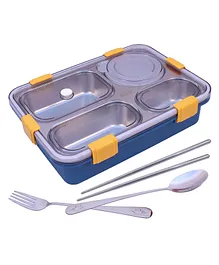 Spanker Magna Large Lunch Box Thermal Stainless Steel Insulation Box Tableware Set Portable Lunch Containers for Kid Adult Student Children Keep Food 1000 ml Dark Blue