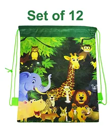 Asera Jungle Theme Dori Bag Haversack Birthday Return Gifts Pack of 12 - Green