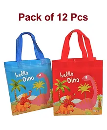 Asera Dino Theme Carry Bags Return Gifts for Birthday for Kids Pack of 12- Multicolor