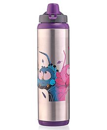 Stainless Steel Insulated Owl Print  Water Bottle Purple - 500 ml