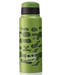 Zoe Stainless Steel Single Wall Camouflage Print  Water Bottle Green - 740 ml