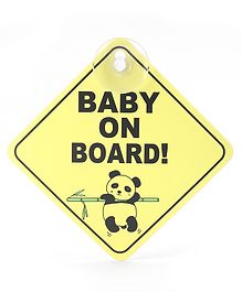 Babyhug Car Sign Boards & Stickers with Panda Print- Yellow