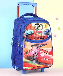 Disney Pixar Cars Theme Trolley Bagpack Blue- Height 16 Inches