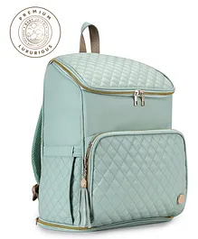 Baby Jalebi Mint Aqua Super Trooper Luxury Vegan Leather Diaper Changing Bag Backpack With Changing Mat