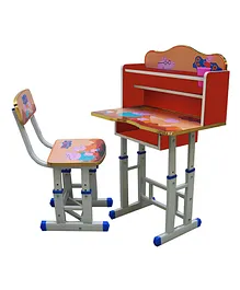 MUREN Height Adjustable Multipurpose Study Table and chair set with Storage-Multicolor