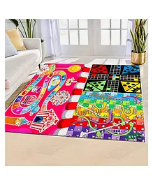 MUREN Jumbo 3 in 1 Ludo, Snake & Ladder and Circus Road Trip Counting Big Size Reversible Kids Play Mat (Color May Vary)