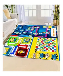 MUREN Jumbo 3 in 1 Ludo Snake & Ladder Big Size Reversible Kids Play Mat Minion-Multicolor(Color May Vary)