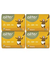 Allter Organic Explorer Bamboo Diapers Small Size Pack of 4- 128 Pieces