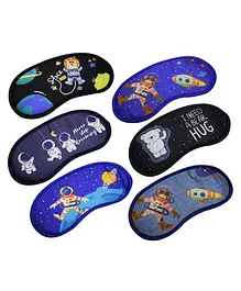 Asera Space Theme Sleeping Mask Pack of 6 - Multicolor