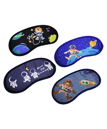Asera Space Theme Sleeping Mask Pack of 4 - Multicolor