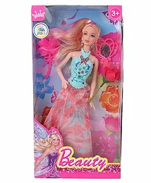 Smiles Creations Beauty Doll With Rose Blue And Pink - 29 cm
