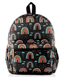 Baby of Mine Colorful Rainbow Backpack Black - 14 Inch