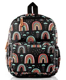Baby of Mine Colorful Rainbow Backpack Black - 12 Inch
