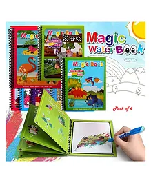 Ortis Magic Water Coloring Doodle Book & Magic Pen for Kids Pack of 4 (Colour & Print May Vary)