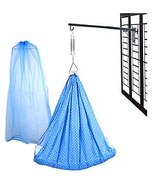 Beetot Baby Cradle for a Newborn Baby with Cotton Fabric - Blue