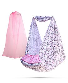 Beetot Baby Cradle For Newborns With Ultra Soft Cotton Fabric Along with Mosquito Net-Pink