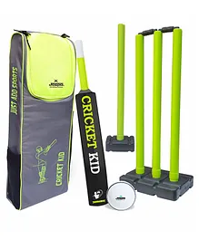 Jaspo Cricket-Kid Complete Cricket Set Green Size-5