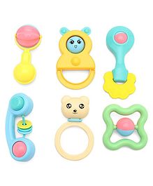 Babyhug Rattle Cum Teether Set Pack of 6 - Multicolor