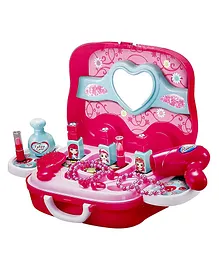 Sanjary Happy Dresser Set for Girls with Suitcase for Kids (Color & Design May Vary)