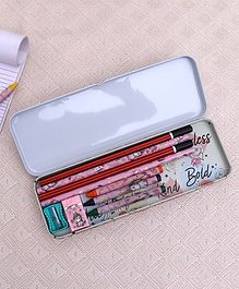 Disney Princess Multi Layer Metal Pencil Box - Pink