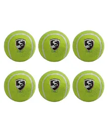 SG Cricket Tennis Ball Heavy Pack Of 6 (Green)