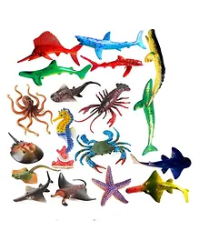 New Pinch Sea World Animals Toy Figure Playing Set for Kids Pack of 8 - Multicolour