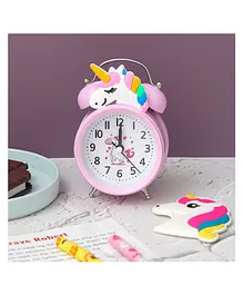 The Procure Store Cute Alarm Clock with Unicorn Motif- Pink