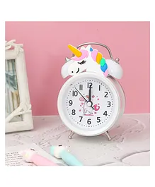 The Procure Store Cute Alarm Clock with  Unicorn Motif- White