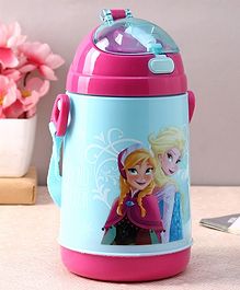 Disney Frozen BPA Free Insulated Straw Sipper Water Bottle Blue - 400 ml