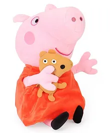 Peppa Pig With Bear Pink Orange & Brown - 30 cm