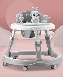 Baby 360° Multifuntional Adjustable Height Baby Walker with Toy Bar & Music Light - Grey