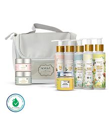 Baby Care Kit of Massage Oil Hair Oil Body Wash Body Lotion Sunscreen Lotion Face Cream Knee Elbow Cream and Moistlene - 500 ml & 120 g