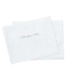 Mothercare Confetti Party Flat Cot Bed Sheets Pack of 2- White