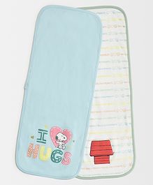 Mi Arcus Peanuts Snoopy 100% Cotton White & Sky Blue Burp Cloth (Pack of 2)