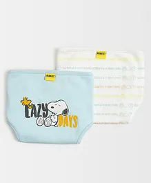 Mi Arcus Peanuts Snoopy 100% Cotton  White & Sky Blue  Diaper Cover (Pack of 2)