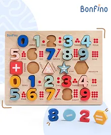 Bonfino Number Wooden Puzzle Multicolour - 25  Pieces