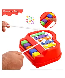 Bitfeex 5 Keys 2 in 1 Xylophone and Piano Toy  - Red