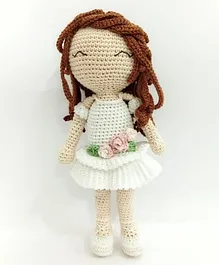 Happy Threads Handcrafted Amigurumi Zoya  Doll White - Height 20 cm