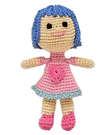 Happy Threads Handcrafted Amigurumi Terrific Doll Pink - Height 13 cm