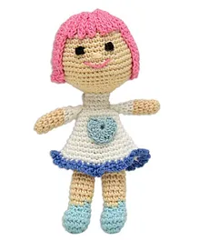 Happy Threads Handcrafted Amigurumi Kind Doll White - Height 13 cm