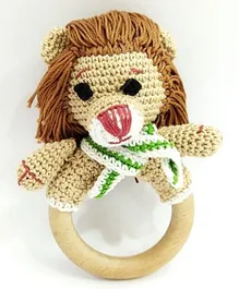 Happy Threads Handcrafted Amigurumi Rattle Lion - Brown