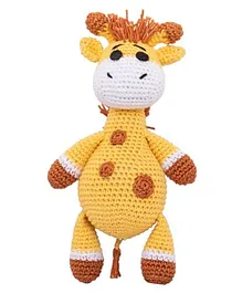 Happy Threads Handcrafted Amigurumi Kinder Giraffe Brown- Height 16 cm