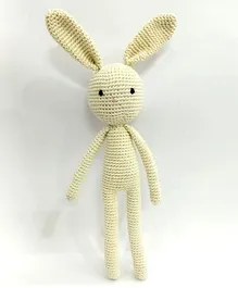 Happy Threads Handcrafted Amigurumi Bunny Baby Bow Cream - Height 28 cm
