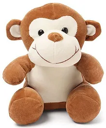 Frantic Premium Soft Toy Zoo Monkey for Kids Brown - Height 20 cm